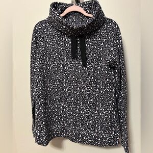 Duffield Lane Black and White Animal Print Top